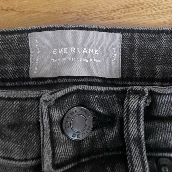 Everlane the High Rise Straight Ankle Jean - Ash Gray - Picture 3 of 4